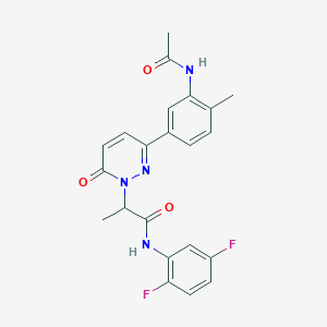molecular formula C22H20F2N4O3 B5130388 2-[3-[3-(acetylamino)-4-methylphenyl]-6-oxo-1(6H)-pyridazinyl]-N-(2,5-difluorophenyl)propanamide 