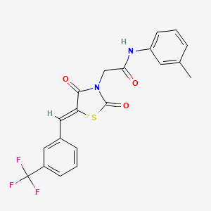 molecular formula C20H15F3N2O3S B5130394 2-{2,4-dioxo-5-[3-(trifluoromethyl)benzylidene]-1,3-thiazolidin-3-yl}-N-(3-methylphenyl)acetamide 