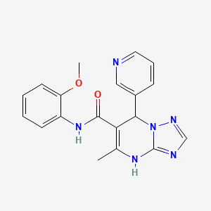 molecular formula C19H18N6O2 B5130399 N-(2-methoxyphenyl)-5-methyl-7-(3-pyridinyl)-4,7-dihydro[1,2,4]triazolo[1,5-a]pyrimidine-6-carboxamide 