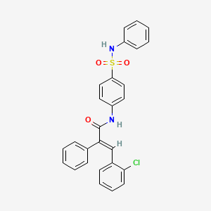 molecular formula C27H21ClN2O3S B5130417 N-[4-(anilinosulfonyl)phenyl]-3-(2-chlorophenyl)-2-phenylacrylamide 
