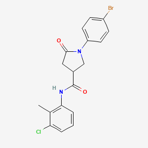 molecular formula C18H16BrClN2O2 B5130430 1-(4-bromophenyl)-N-(3-chloro-2-methylphenyl)-5-oxo-3-pyrrolidinecarboxamide 