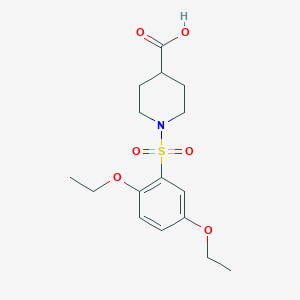 molecular formula C16H23NO6S B513047 1-(2,5-Diethoxybenzenesulfonyl)piperidine-4-carboxylic acid CAS No. 942788-31-0