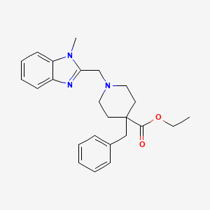 molecular formula C24H29N3O2 B5130490 ethyl 4-benzyl-1-[(1-methyl-1H-benzimidazol-2-yl)methyl]-4-piperidinecarboxylate 