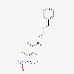 molecular formula C17H18N2O3S B5130493 N-[2-(benzylthio)ethyl]-2-methyl-3-nitrobenzamide 