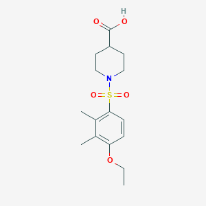molecular formula C16H23NO5S B513050 1-(4-Ethoxy-2,3-dimethylbenzenesulfonyl)piperidine-4-carboxylic acid CAS No. 942771-14-4