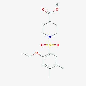 molecular formula C16H23NO5S B513051 1-(2-Ethoxy-4,5-dimethylbenzenesulfonyl)piperidine-4-carboxylic acid CAS No. 942666-58-2