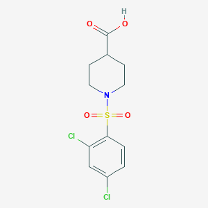 molecular formula C12H13Cl2NO4S B513052 1-(2,4-Dichlorobenzenesulfonyl)piperidine-4-carboxylic acid CAS No. 942702-36-5