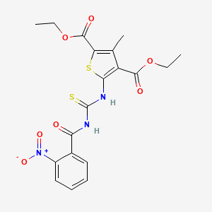 diethyl 3-methyl-5-({[(2-nitrobenzoyl)amino]carbonothioyl}amino)-2,4-thiophenedicarboxylate
