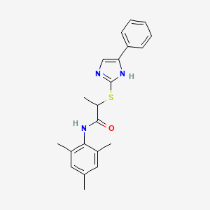 molecular formula C21H23N3OS B5130525 N-mesityl-2-[(4-phenyl-1H-imidazol-2-yl)thio]propanamide 