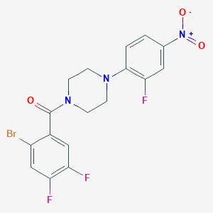 molecular formula C17H13BrF3N3O3 B5130532 1-(2-bromo-4,5-difluorobenzoyl)-4-(2-fluoro-4-nitrophenyl)piperazine 