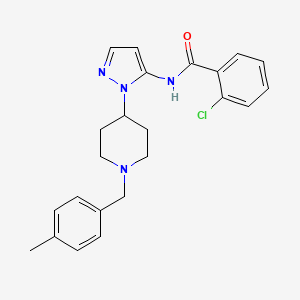 molecular formula C23H25ClN4O B5130539 2-chloro-N-{1-[1-(4-methylbenzyl)-4-piperidinyl]-1H-pyrazol-5-yl}benzamide 