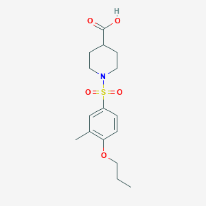 molecular formula C16H23NO5S B513054 1-(3-Methyl-4-propoxybenzenesulfonyl)piperidine-4-carboxylic acid CAS No. 942788-37-6