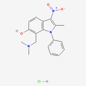 molecular formula C18H20ClN3O3 B5130544 7-[(dimethylamino)methyl]-2-methyl-3-nitro-1-phenyl-1H-indol-6-ol hydrochloride 