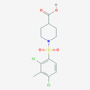 molecular formula C13H15Cl2NO4S B513055 1-(2,4-Dichloro-3-methylbenzenesulfonyl)piperidine-4-carboxylic acid CAS No. 942702-39-8