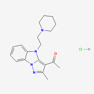 molecular formula C19H25ClN4O B5130551 1-{2-methyl-4-[2-(1-piperidinyl)ethyl]-4H-pyrazolo[1,5-a]benzimidazol-3-yl}ethanone hydrochloride 