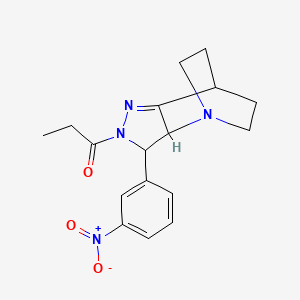 molecular formula C17H20N4O3 B5130554 3-(3-nitrophenyl)-4-propionyl-1,4,5-triazatricyclo[5.2.2.0~2,6~]undec-5-ene 
