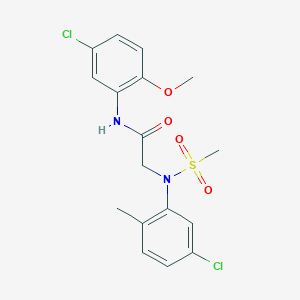 molecular formula C17H18Cl2N2O4S B5130557 N~1~-(5-chloro-2-methoxyphenyl)-N~2~-(5-chloro-2-methylphenyl)-N~2~-(methylsulfonyl)glycinamide 