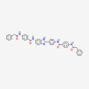 molecular formula C43H34N6O4 B5130571 4-[(phenylacetyl)amino]-N-{4-[6-({4-[(phenylacetyl)amino]benzoyl}amino)-1H-benzimidazol-2-yl]phenyl}benzamide 