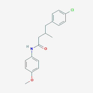 molecular formula C18H20ClNO2 B5130586 4-(4-chlorophenyl)-N-(4-methoxyphenyl)-3-methylbutanamide 