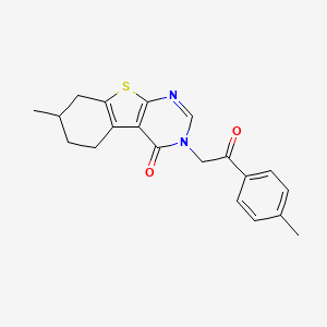 molecular formula C20H20N2O2S B5130593 7-methyl-3-[2-(4-methylphenyl)-2-oxoethyl]-5,6,7,8-tetrahydro[1]benzothieno[2,3-d]pyrimidin-4(3H)-one 
