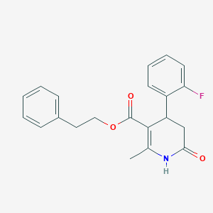 molecular formula C21H20FNO3 B5130598 2-phenylethyl 4-(2-fluorophenyl)-2-methyl-6-oxo-1,4,5,6-tetrahydro-3-pyridinecarboxylate CAS No. 6070-47-9