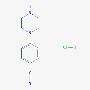 molecular formula C11H14ClN3 B051306 4-(哌嗪-1-基)苯甲腈盐酸盐 CAS No. 116290-72-3