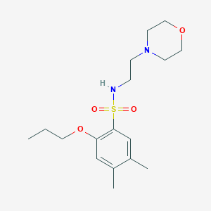 molecular formula C17H28N2O4S B513061 4,5-dimethyl-N-[2-(4-morpholinyl)ethyl]-2-propoxybenzenesulfonamide CAS No. 942667-78-9