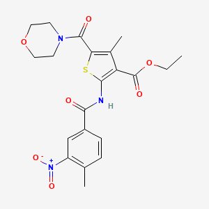 molecular formula C21H23N3O7S B5130617 ethyl 4-methyl-2-[(4-methyl-3-nitrobenzoyl)amino]-5-(4-morpholinylcarbonyl)-3-thiophenecarboxylate 