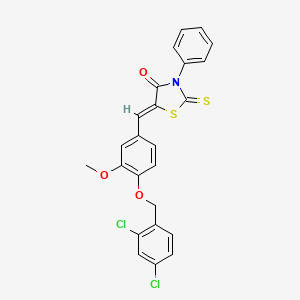 molecular formula C24H17Cl2NO3S2 B5130623 5-{4-[(2,4-dichlorobenzyl)oxy]-3-methoxybenzylidene}-3-phenyl-2-thioxo-1,3-thiazolidin-4-one 