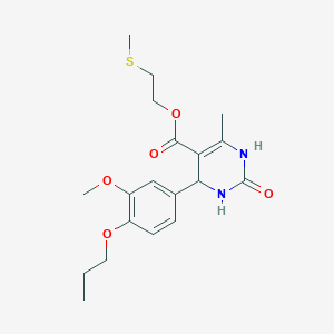 2-(methylthio)ethyl 4-(3-methoxy-4-propoxyphenyl)-6-methyl-2-oxo-1,2,3,4-tetrahydro-5-pyrimidinecarboxylate
