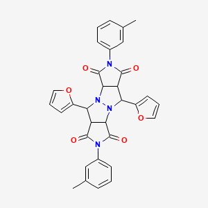 molecular formula C32H26N4O6 B5130640 5,10-di-2-furyl-2,7-bis(3-methylphenyl)tetrahydropyrrolo[3,4-c]pyrrolo[3',4':4,5]pyrazolo[1,2-a]pyrazole-1,3,6,8(2H,3aH,5H,7H)-tetrone 