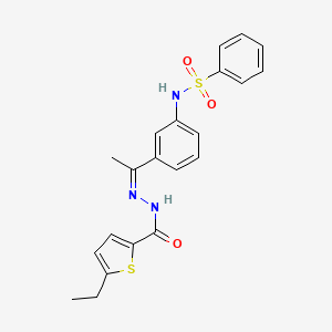 molecular formula C21H21N3O3S2 B5130647 N-(3-{N-[(5-ethyl-2-thienyl)carbonyl]ethanehydrazonoyl}phenyl)benzenesulfonamide 