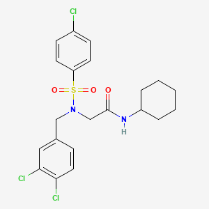 molecular formula C21H23Cl3N2O3S B5130678 N~2~-[(4-chlorophenyl)sulfonyl]-N~1~-cyclohexyl-N~2~-(3,4-dichlorobenzyl)glycinamide 