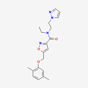 molecular formula C20H24N4O3 B5130700 5-[(2,5-dimethylphenoxy)methyl]-N-ethyl-N-[2-(1H-pyrazol-1-yl)ethyl]-3-isoxazolecarboxamide 