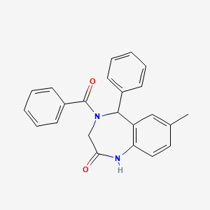 molecular formula C23H20N2O2 B5130708 4-benzoyl-7-methyl-5-phenyl-1,3,4,5-tetrahydro-2H-1,4-benzodiazepin-2-one 