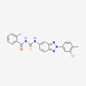 molecular formula C22H18ClN5OS B5130716 N-({[2-(3-chloro-4-methylphenyl)-2H-1,2,3-benzotriazol-5-yl]amino}carbonothioyl)-2-methylbenzamide 