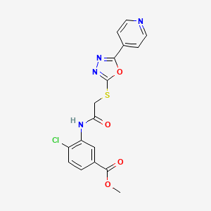 molecular formula C17H13ClN4O4S B5130737 methyl 4-chloro-3-[({[5-(4-pyridinyl)-1,3,4-oxadiazol-2-yl]thio}acetyl)amino]benzoate 