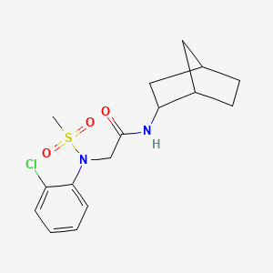 molecular formula C16H21ClN2O3S B5130738 N~1~-bicyclo[2.2.1]hept-2-yl-N~2~-(2-chlorophenyl)-N~2~-(methylsulfonyl)glycinamide 