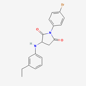 molecular formula C18H17BrN2O2 B5130744 1-(4-bromophenyl)-3-[(3-ethylphenyl)amino]-2,5-pyrrolidinedione 