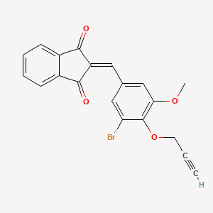molecular formula C20H13BrO4 B5130748 2-[3-bromo-5-methoxy-4-(2-propyn-1-yloxy)benzylidene]-1H-indene-1,3(2H)-dione 