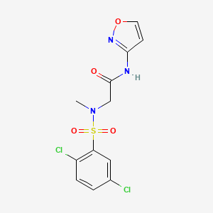 molecular formula C12H11Cl2N3O4S B5130755 N~2~-[(2,5-dichlorophenyl)sulfonyl]-N~1~-3-isoxazolyl-N~2~-methylglycinamide 