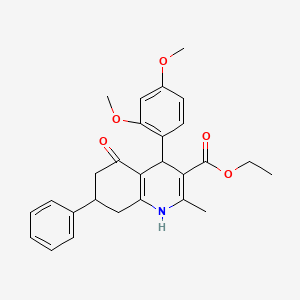 molecular formula C27H29NO5 B5130758 ethyl 4-(2,4-dimethoxyphenyl)-2-methyl-5-oxo-7-phenyl-1,4,5,6,7,8-hexahydro-3-quinolinecarboxylate 