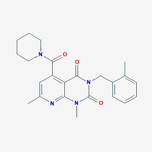 molecular formula C23H26N4O3 B5130770 1,7-dimethyl-3-(2-methylbenzyl)-5-(1-piperidinylcarbonyl)pyrido[2,3-d]pyrimidine-2,4(1H,3H)-dione 
