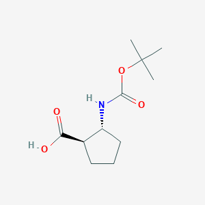 molecular formula C11H19NO4 B051308 反式-2-((叔丁氧羰基)氨基)环戊烷甲酸 CAS No. 245115-25-7