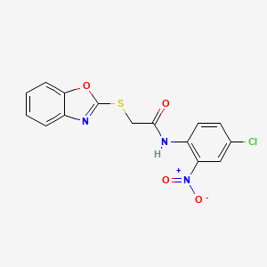 molecular formula C15H10ClN3O4S B5130811 2-(1,3-benzoxazol-2-ylthio)-N-(4-chloro-2-nitrophenyl)acetamide 
