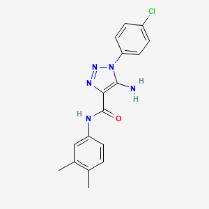 molecular formula C17H16ClN5O B5130817 5-amino-1-(4-chlorophenyl)-N-(3,4-dimethylphenyl)-1H-1,2,3-triazole-4-carboxamide 
