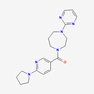 molecular formula C19H24N6O B5130819 1-(2-pyrimidinyl)-4-{[6-(1-pyrrolidinyl)-3-pyridinyl]carbonyl}-1,4-diazepane 