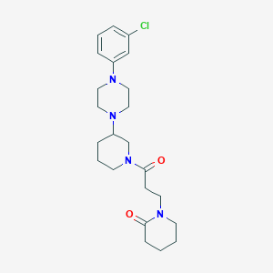 molecular formula C23H33ClN4O2 B5130823 1-(3-{3-[4-(3-chlorophenyl)-1-piperazinyl]-1-piperidinyl}-3-oxopropyl)-2-piperidinone 