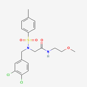 molecular formula C19H22Cl2N2O4S B5130838 N~2~-(3,4-dichlorobenzyl)-N~1~-(2-methoxyethyl)-N~2~-[(4-methylphenyl)sulfonyl]glycinamide 