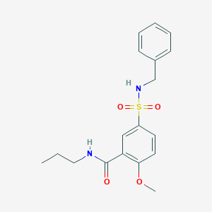 molecular formula C18H22N2O4S B5130842 5-[(benzylamino)sulfonyl]-2-methoxy-N-propylbenzamide 